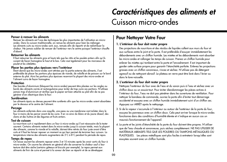 Pour nettoyer votre four | LG MH-6380SL User Manual | Page 103 / 141