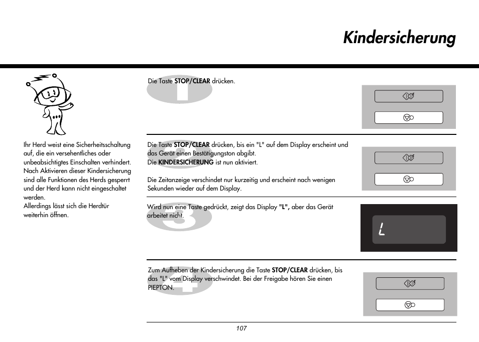 Kindersicherung | LG MH-6380SL User Manual | Page 113 / 141