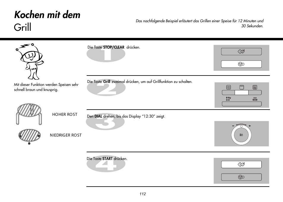 Kochen mit dem grill | LG MH-6380SL User Manual | Page 118 / 141
