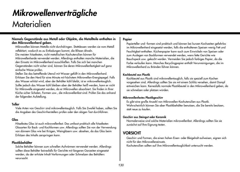 Mikrowellenverträgliche materialien | LG MH-6380SL User Manual | Page 136 / 141