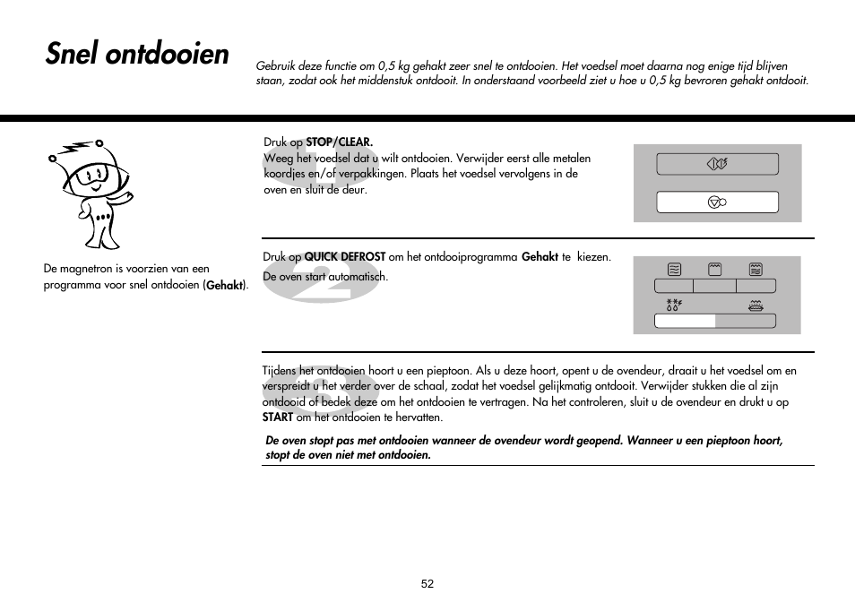 Snel ontdooien | LG MH-6380SL User Manual | Page 54 / 141