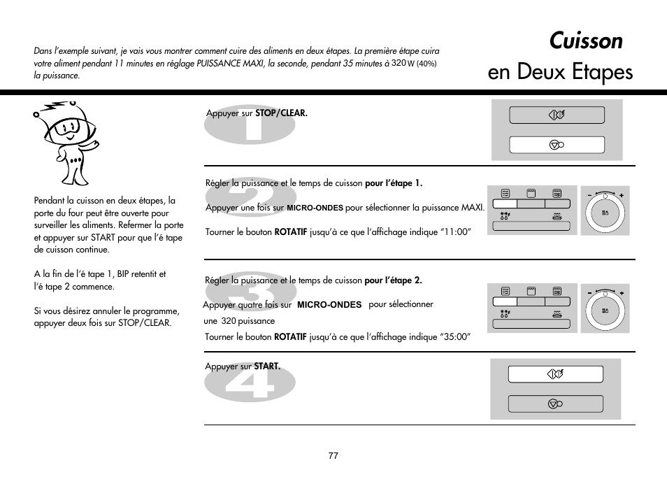 Cuisson en deux etapes | LG MH-6380SL User Manual | Page 81 / 141