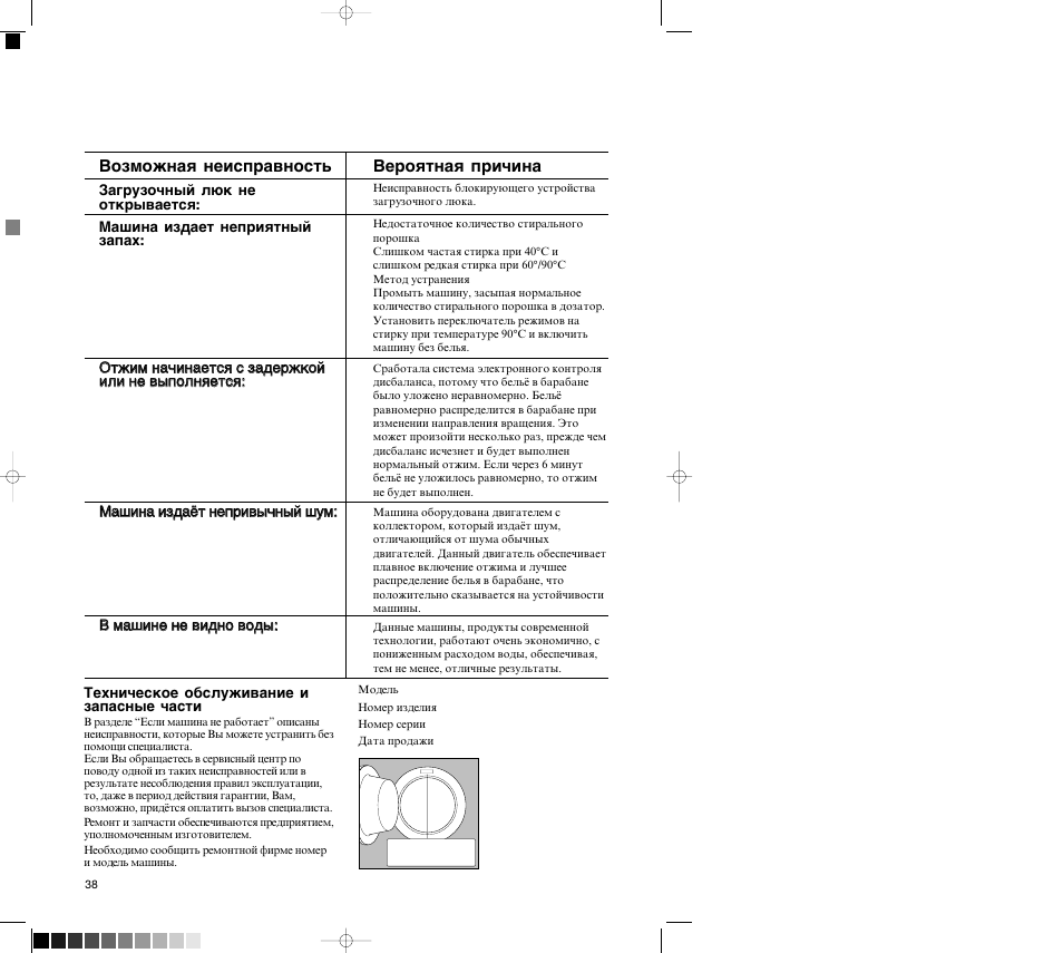 Zanussi FL 726 CN User Manual | Page 38 / 39