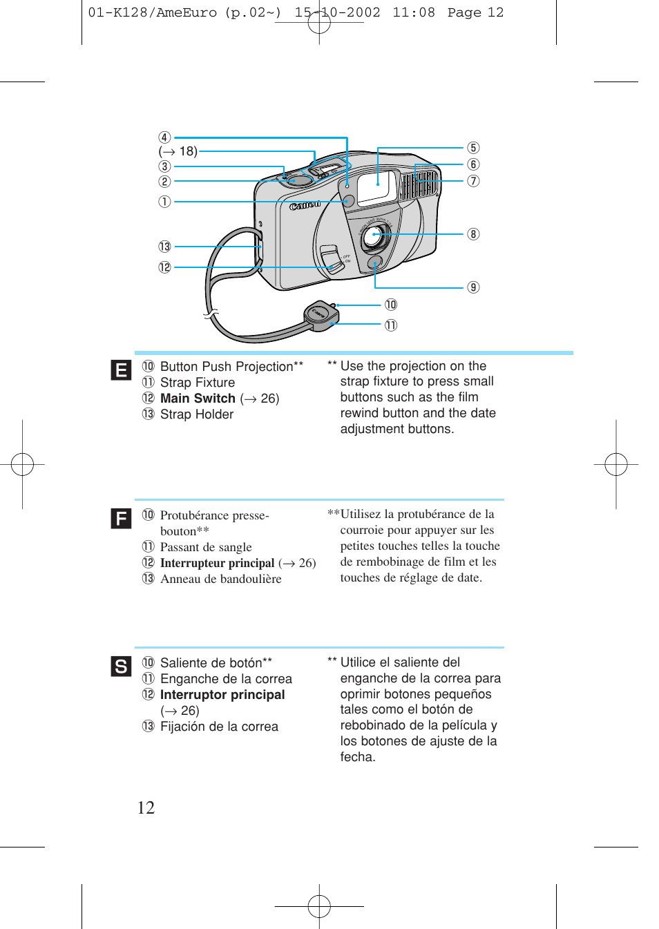 Canon Prima AF-9s Set User Manual | Page 12 / 127