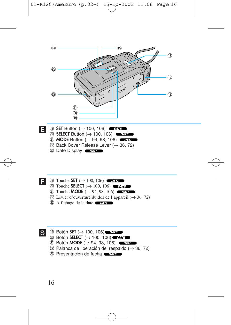 Canon Prima AF-9s Set User Manual | Page 16 / 127