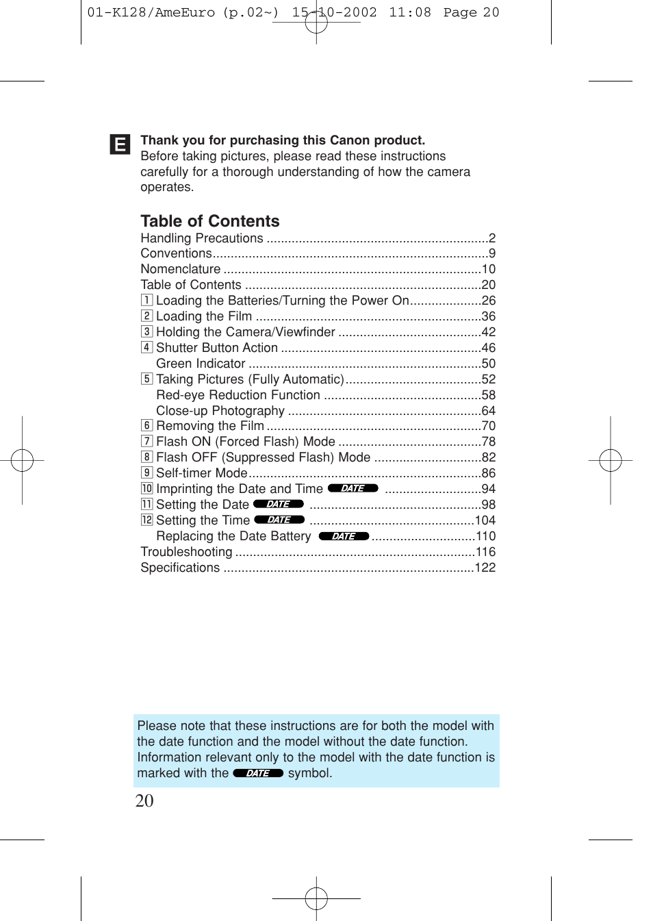 Canon Prima AF-9s Set User Manual | Page 20 / 127