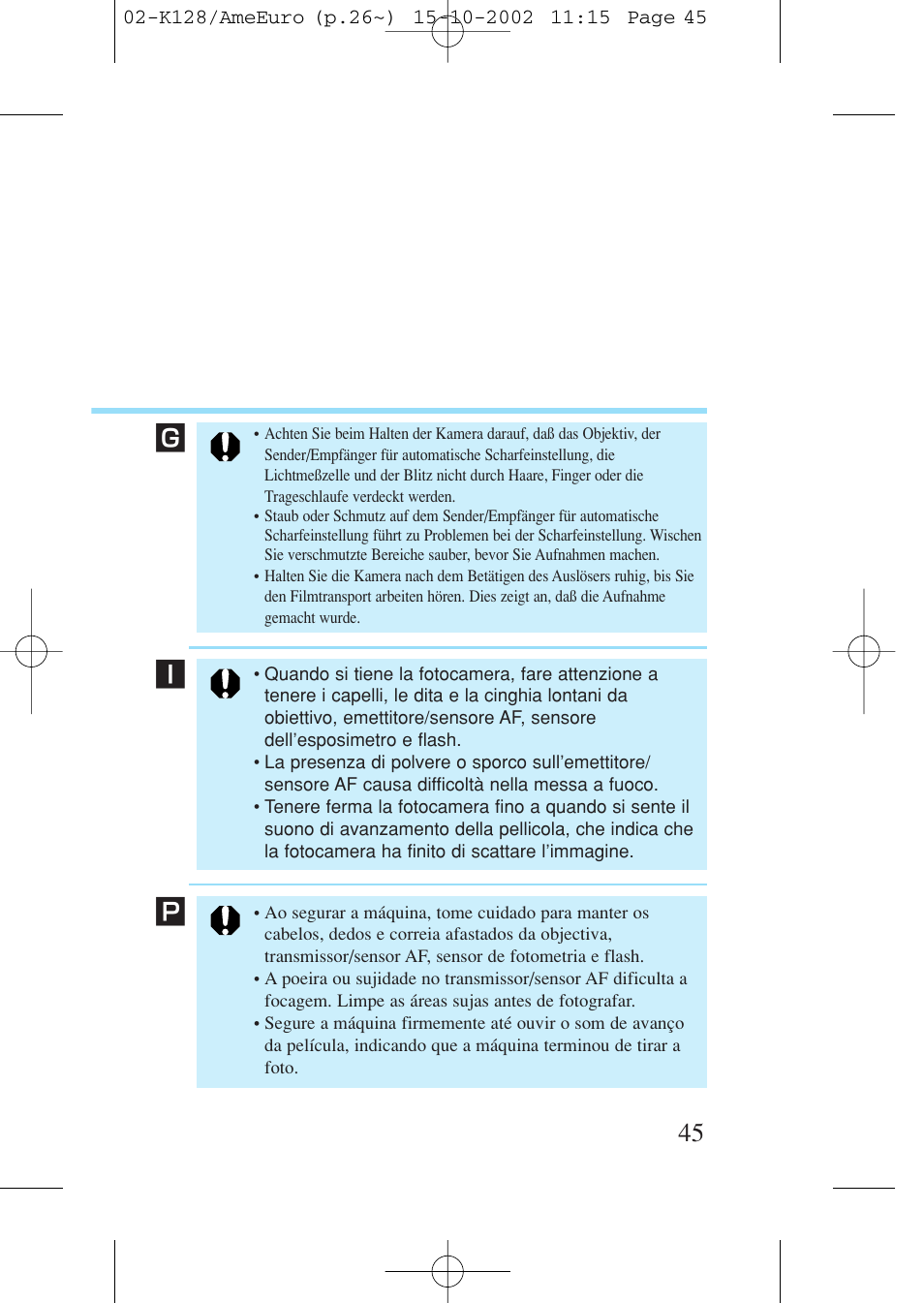 Canon Prima AF-9s Set User Manual | Page 45 / 127