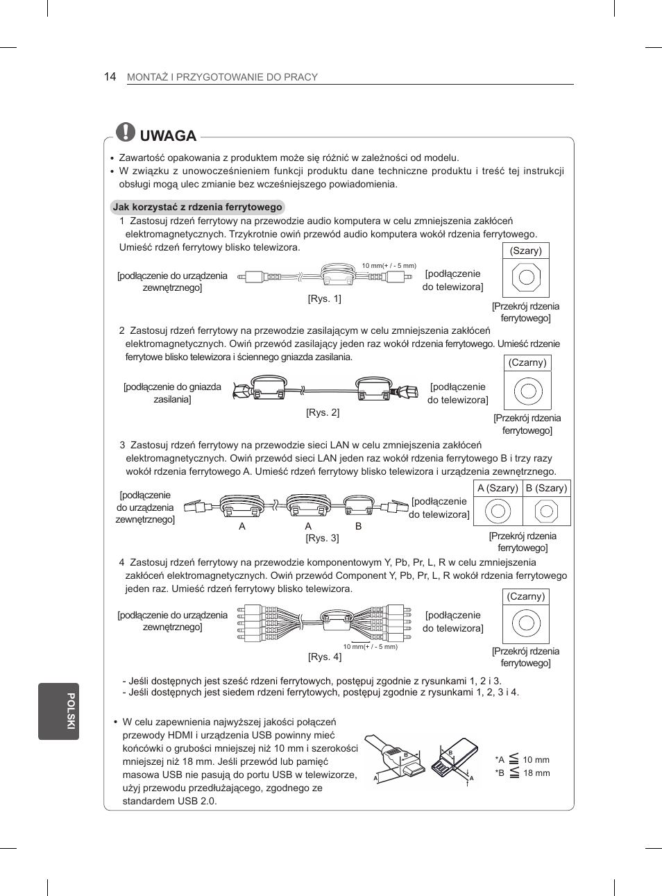Uwaga | LG 50PM4700 User Manual | Page 255 / 671