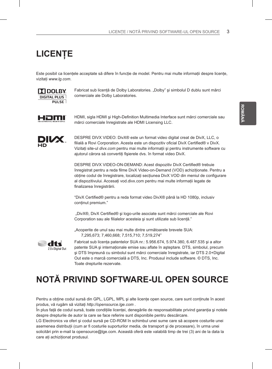 Licenţe, Notă privind software-ul open source | LG 50PM4700 User Manual | Page 322 / 671
