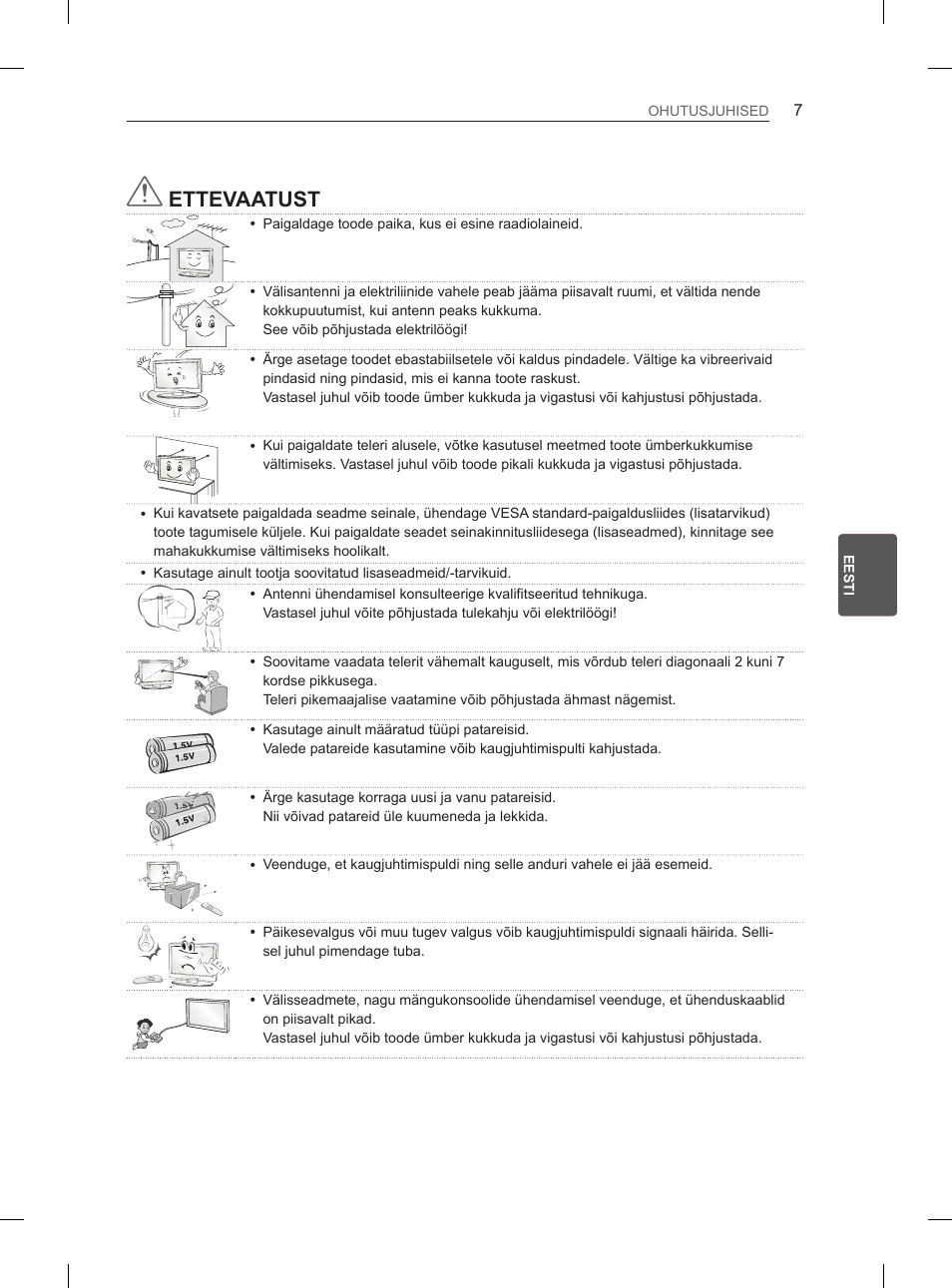 Ettevaatust | LG 50PM4700 User Manual | Page 378 / 671