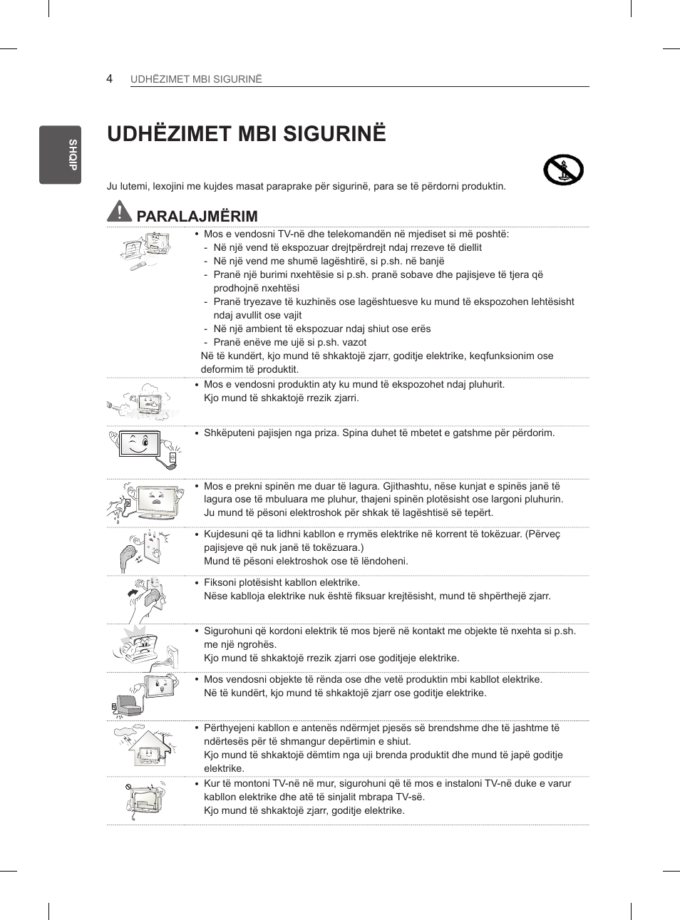 Udhëzimet mbi sigurinë, Paralajmërim | LG 50PM4700 User Manual | Page 531 / 671