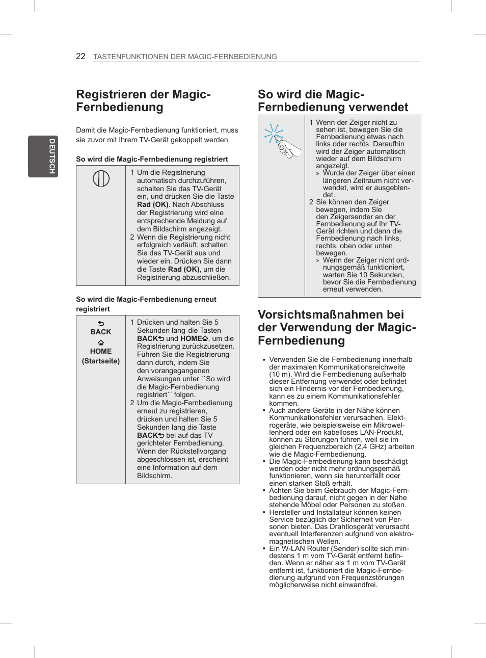Registrieren der magic- fernbedienung, So wird die magic- fernbedienung verwendet | LG 50PM4700 User Manual | Page 55 / 671
