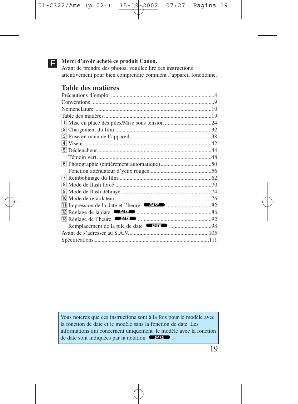 Canon Prima BF-80 Set User Manual | Page 19 / 115