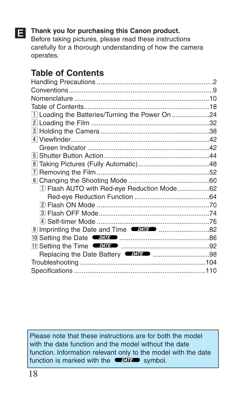 Canon Prima BF-8 User Manual | Page 18 / 115