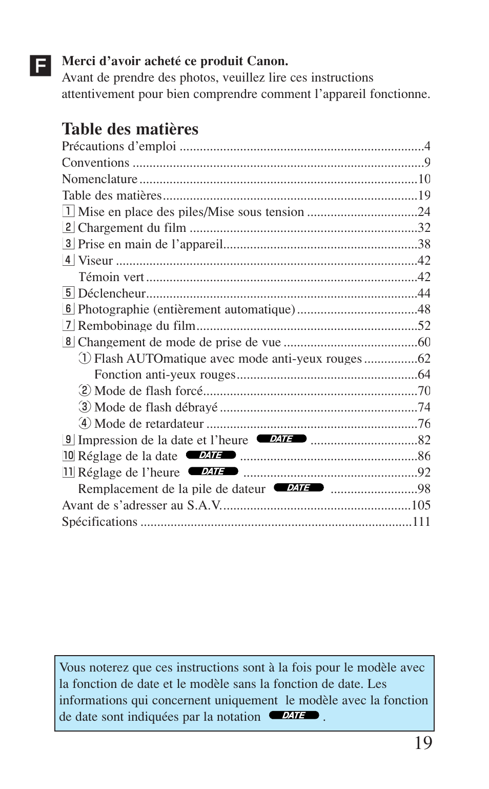 Canon Prima BF-8 User Manual | Page 19 / 115