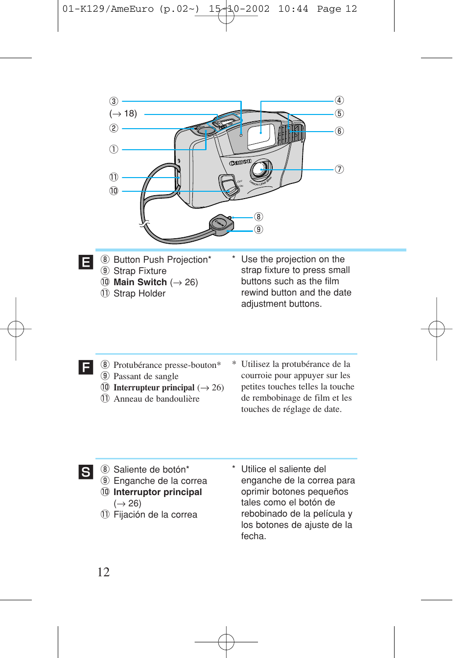 Canon Prima BF-9s Set User Manual | Page 12 / 119