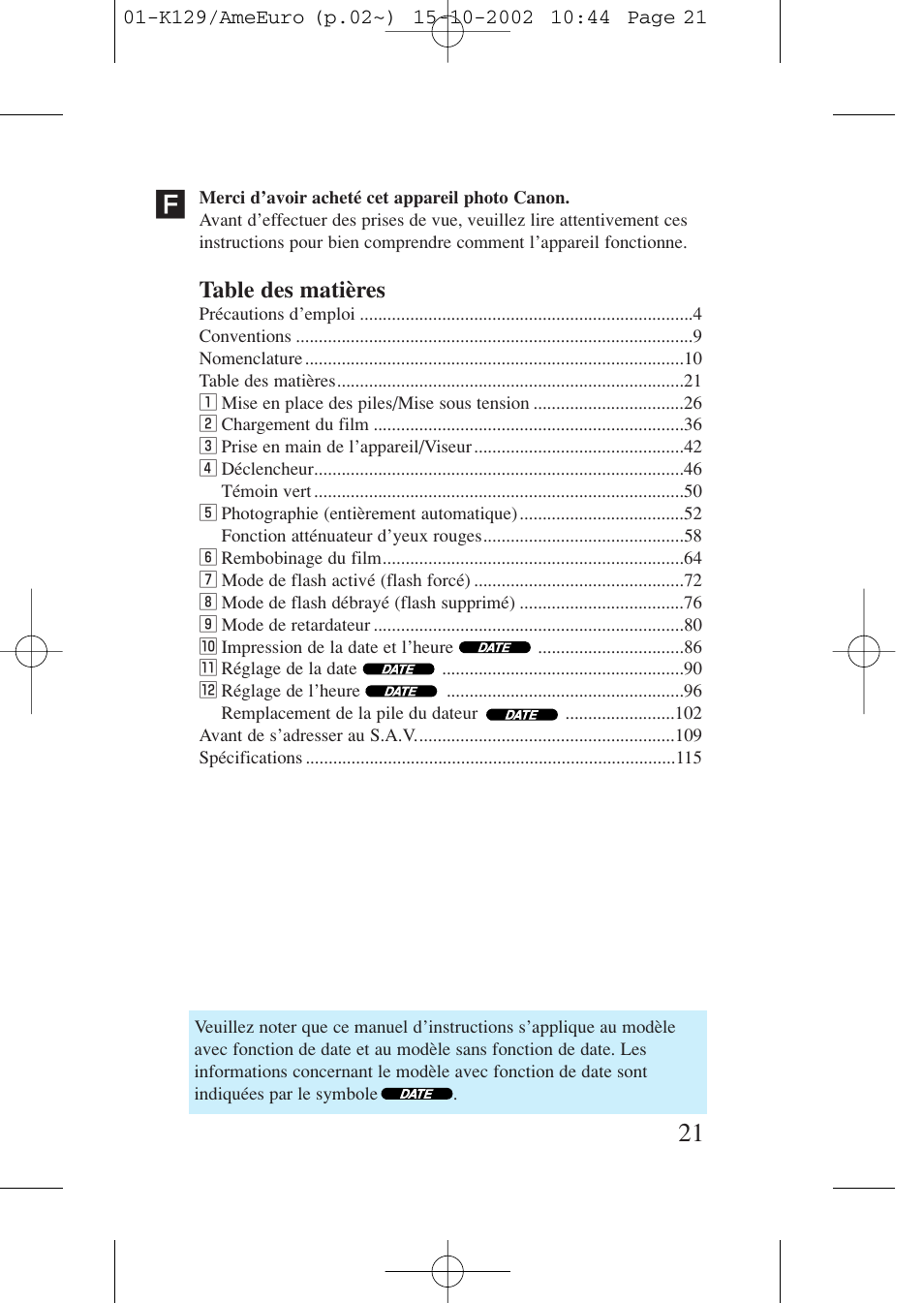 Canon Prima BF-9s Set User Manual | Page 21 / 119