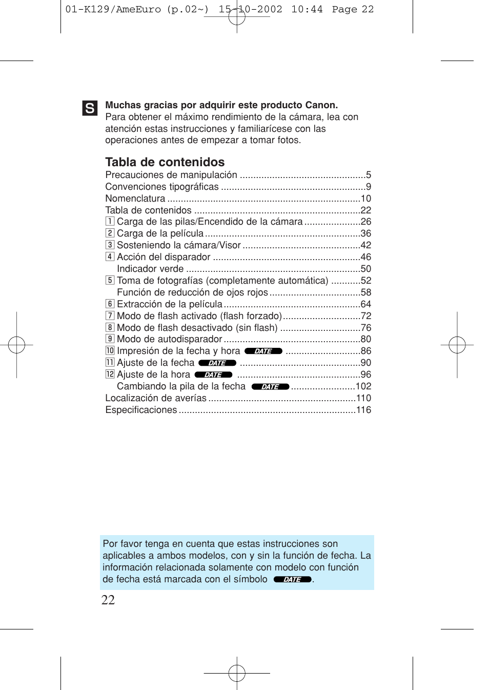 Canon Prima BF-9s Set User Manual | Page 22 / 119