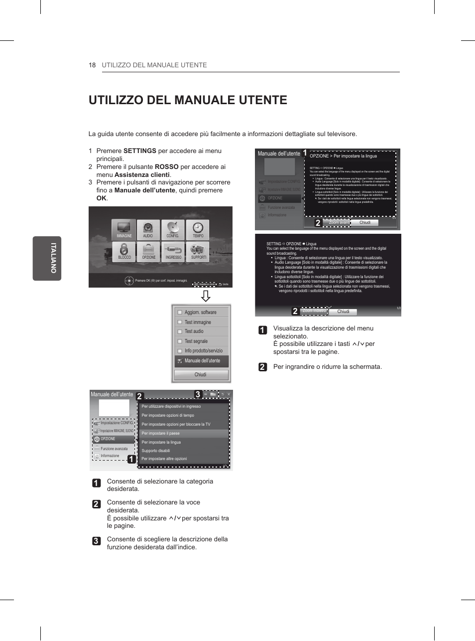 Utilizzo del manuale utente | LG 32LN520B User Manual | Page 100 / 208