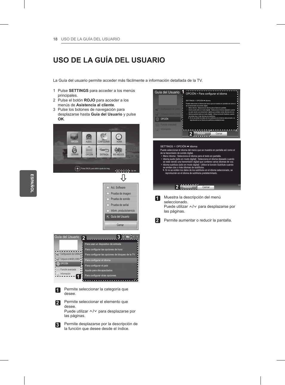Uso de la guía del usuario | LG 32LN520B User Manual | Page 122 / 208