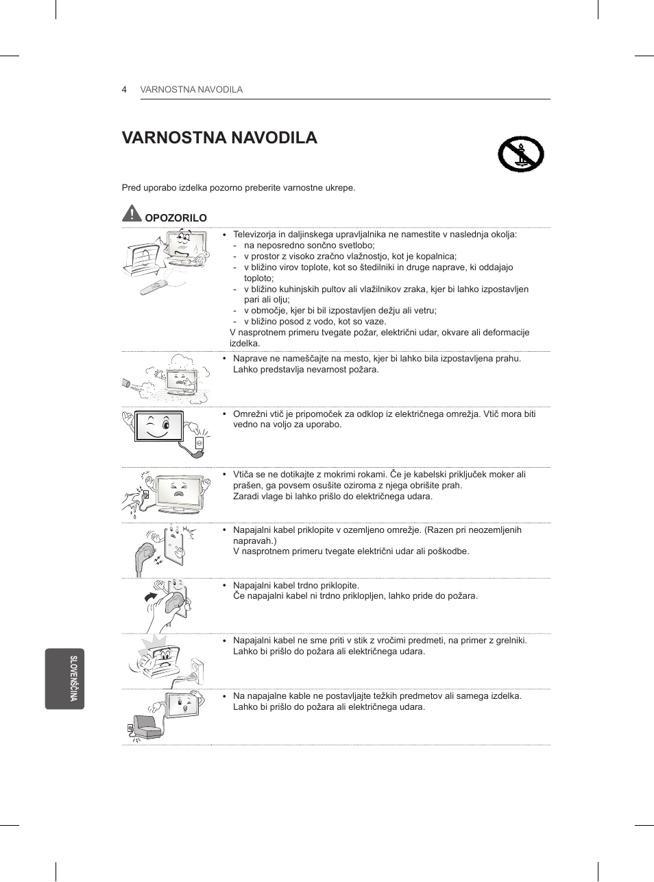 Varnostna navodila | LG 32LN520B User Manual | Page 188 / 208
