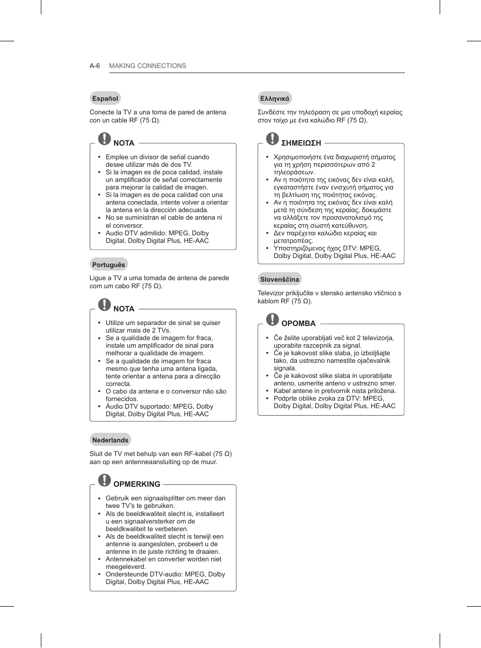 LG 32LN520B User Manual | Page 6 / 208