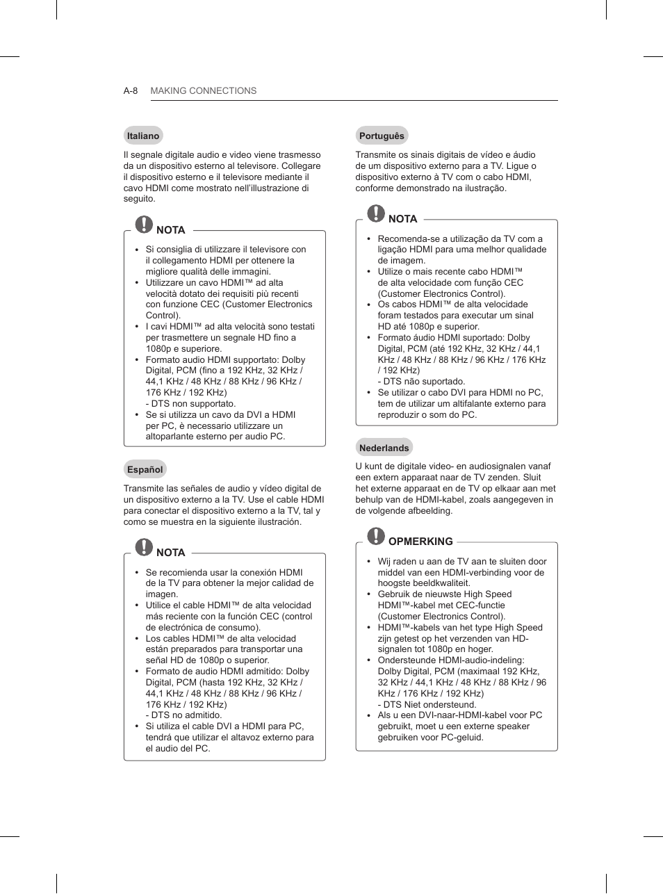 LG 32LN520B User Manual | Page 8 / 208