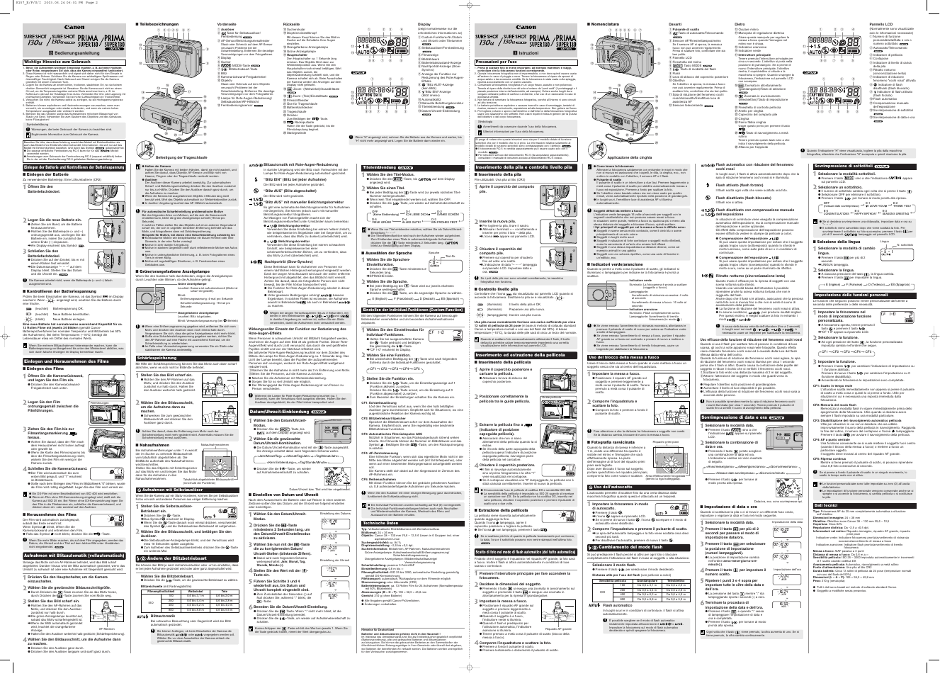 Canon Prima Super 130 User Manual | Page 2 / 2