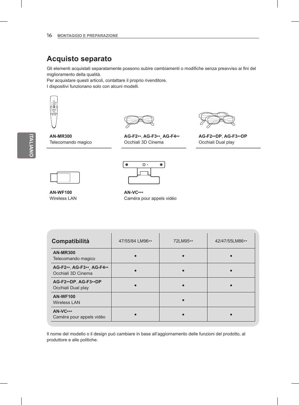 Acquisto separato | LG 42LM860V User Manual | Page 110 / 313