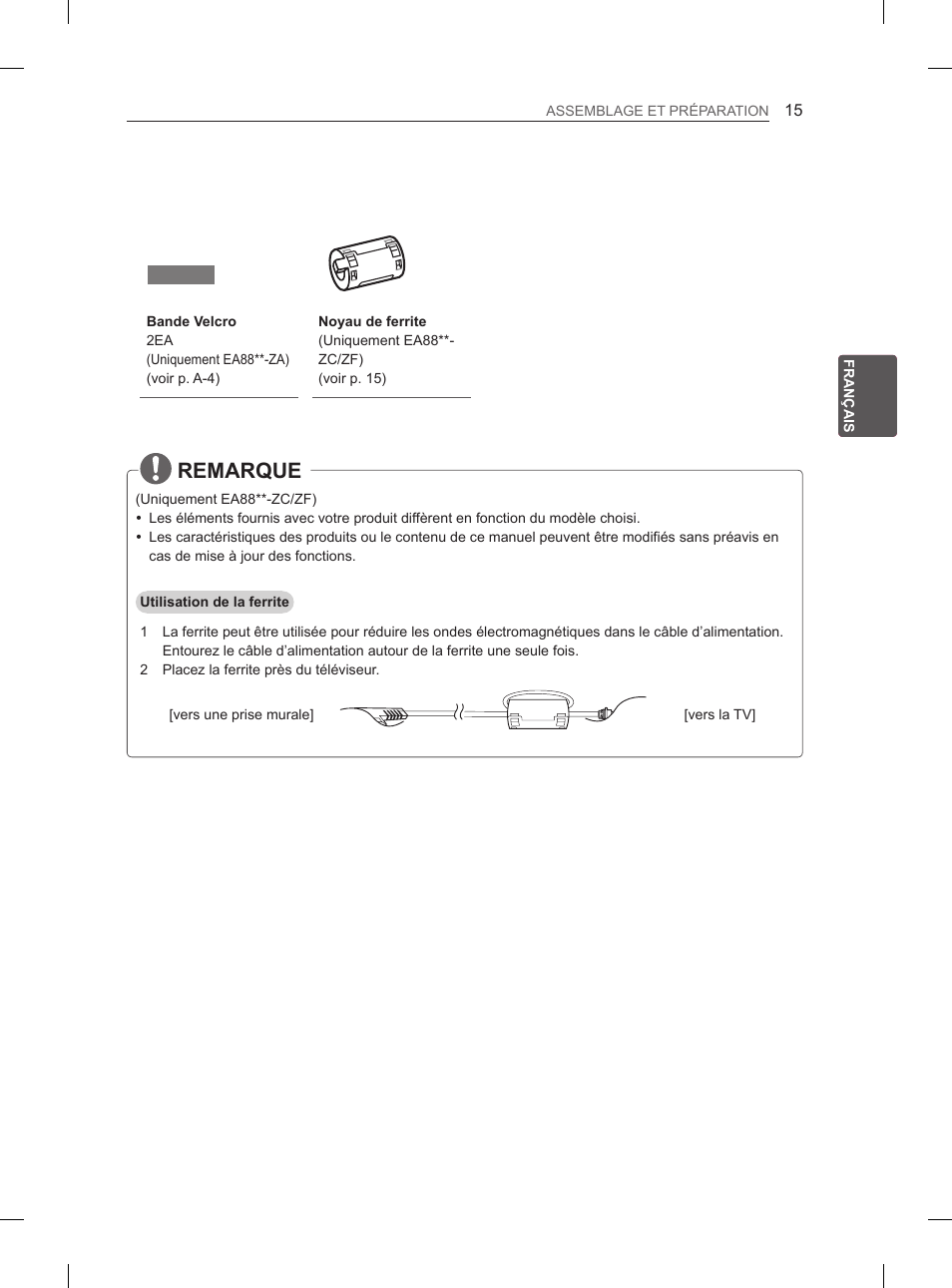 Remarque | LG 55EA970V User Manual | Page 111 / 316