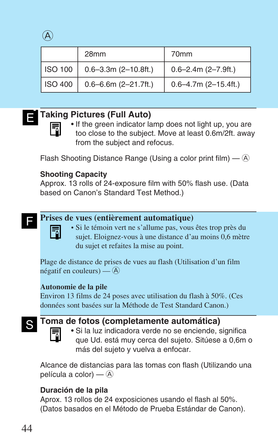 Canon Prima Super 28N -Set User Manual | Page 44 / 95