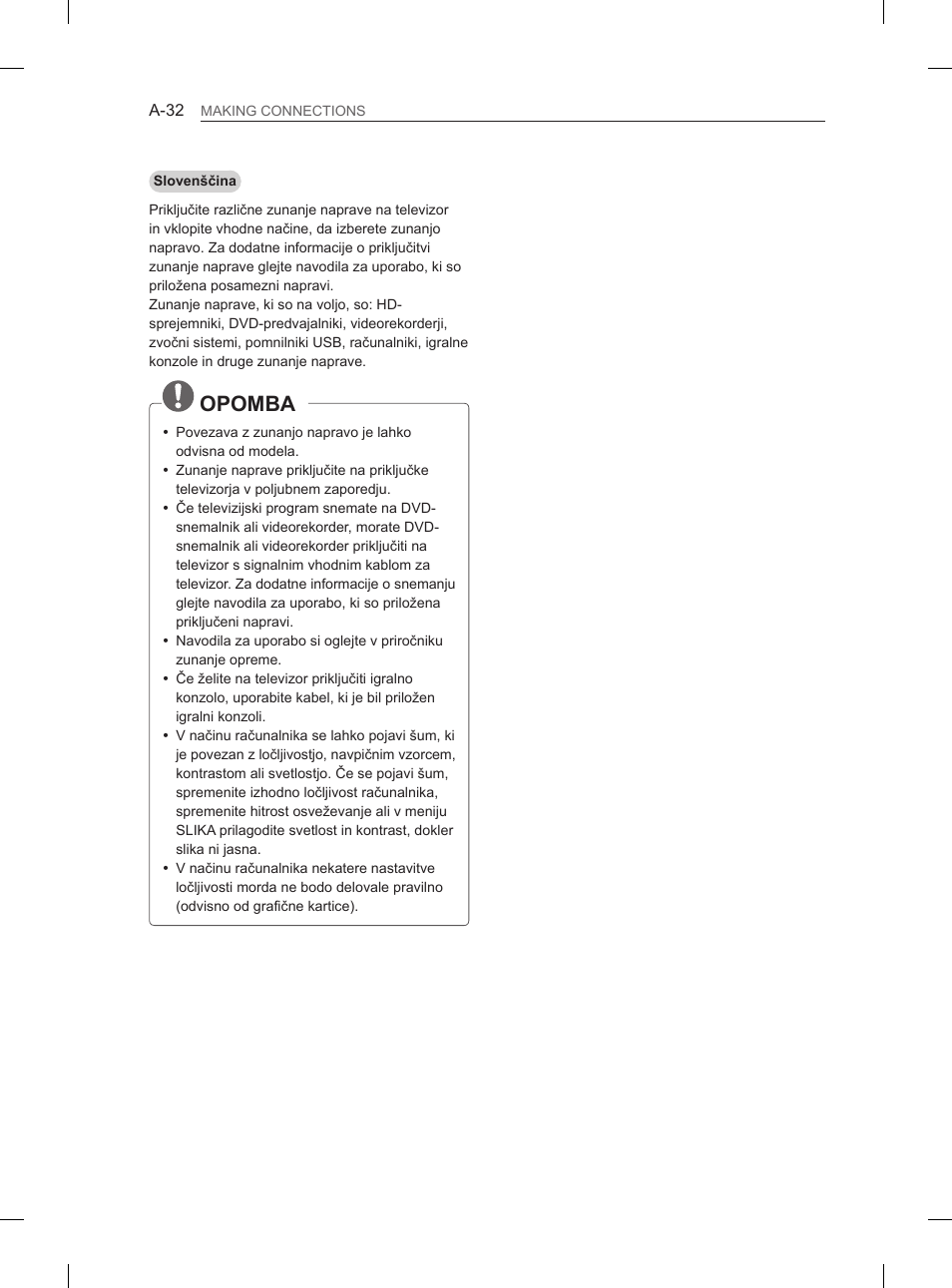 Opomba | LG 60PH660S User Manual | Page 35 / 279