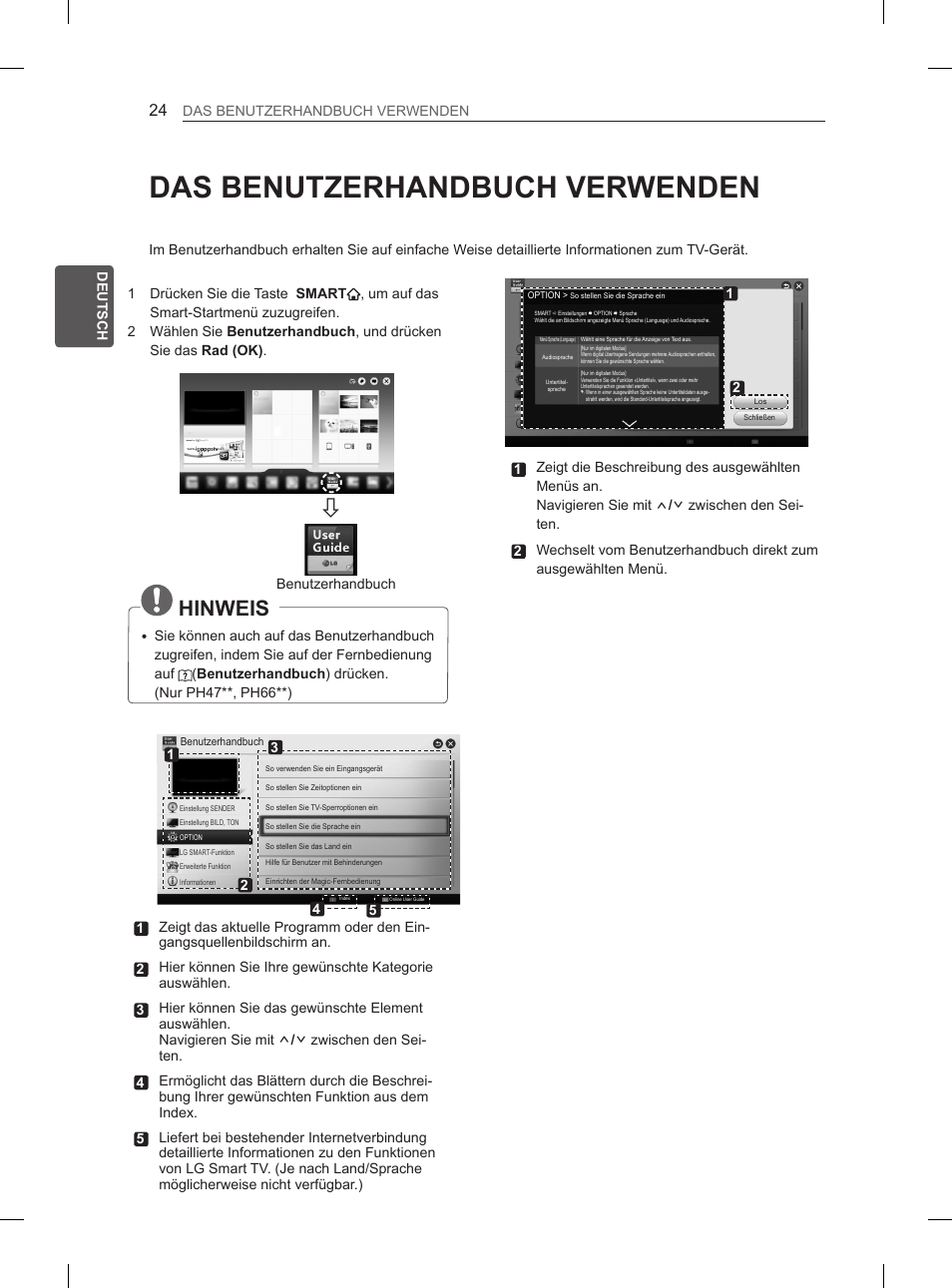 Das benutzerhandbuch verwenden, Hinweis | LG 60PH660S User Manual | Page 85 / 279