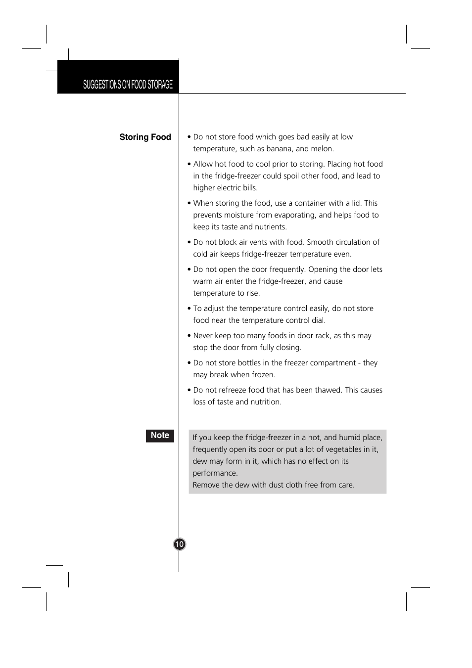 Suggestions on food storage | LG GR-399SLQA User Manual | Page 11 / 44