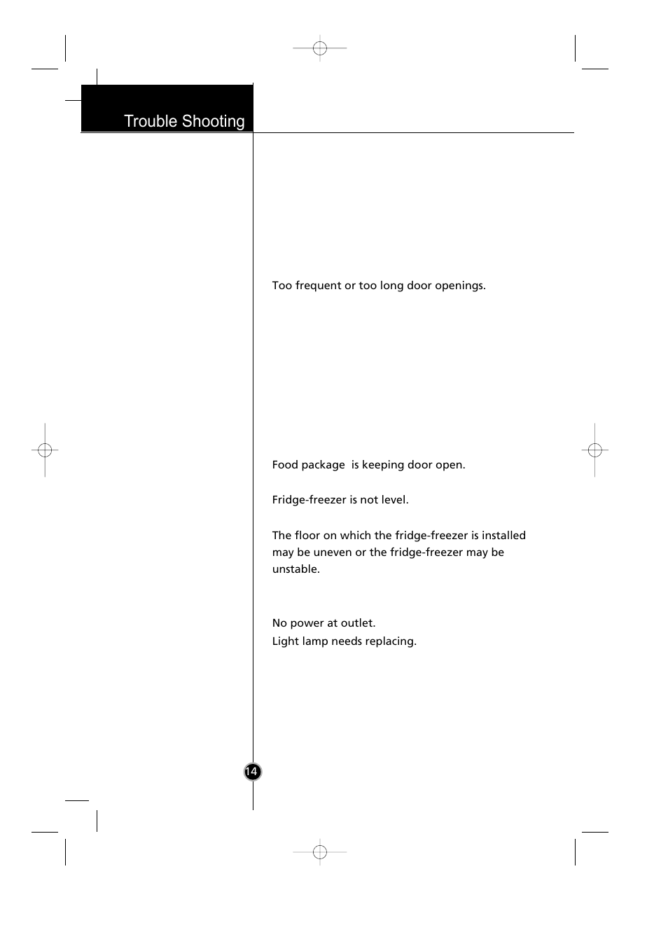 Trouble shooting | LG GR-399SLQA User Manual | Page 15 / 44