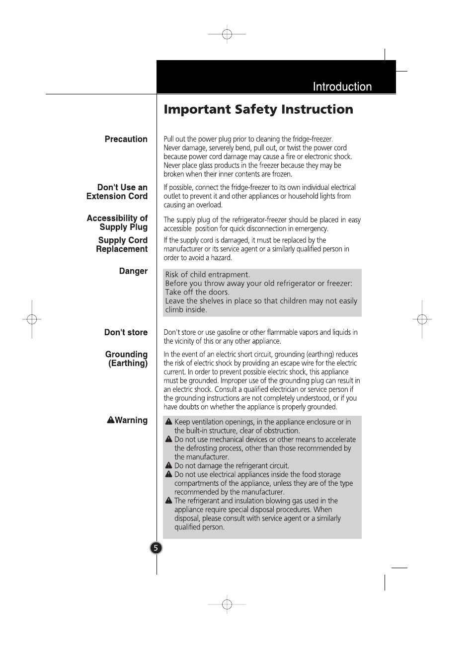 LG GR-399SLQA User Manual | Page 6 / 44