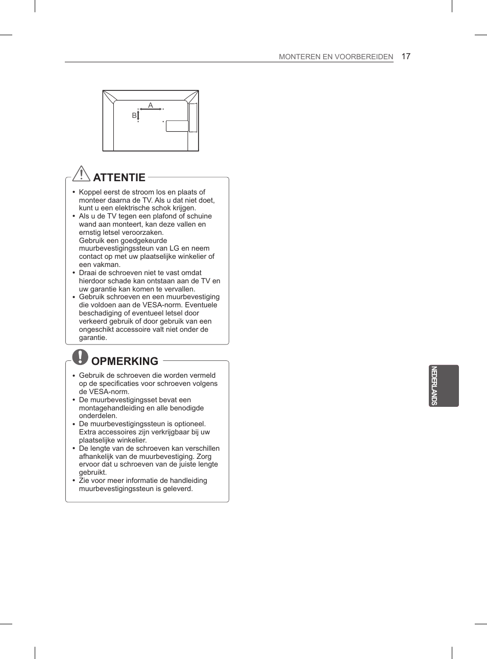 Attentie, Opmerking | LG 29LN460R User Manual | Page 158 / 243