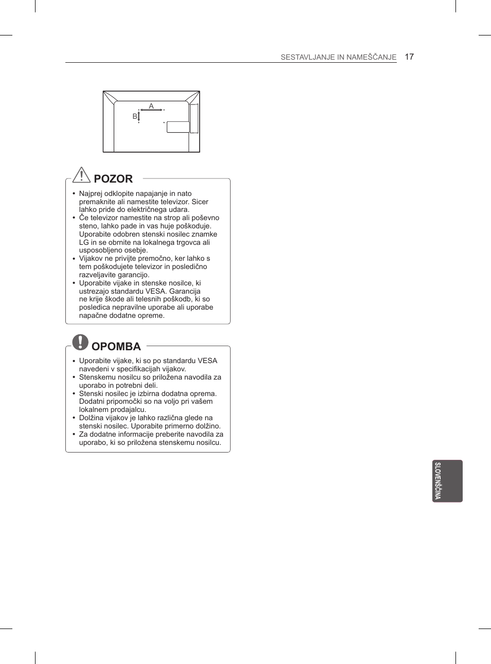 Pozor, Opomba | LG 29LN460R User Manual | Page 202 / 243
