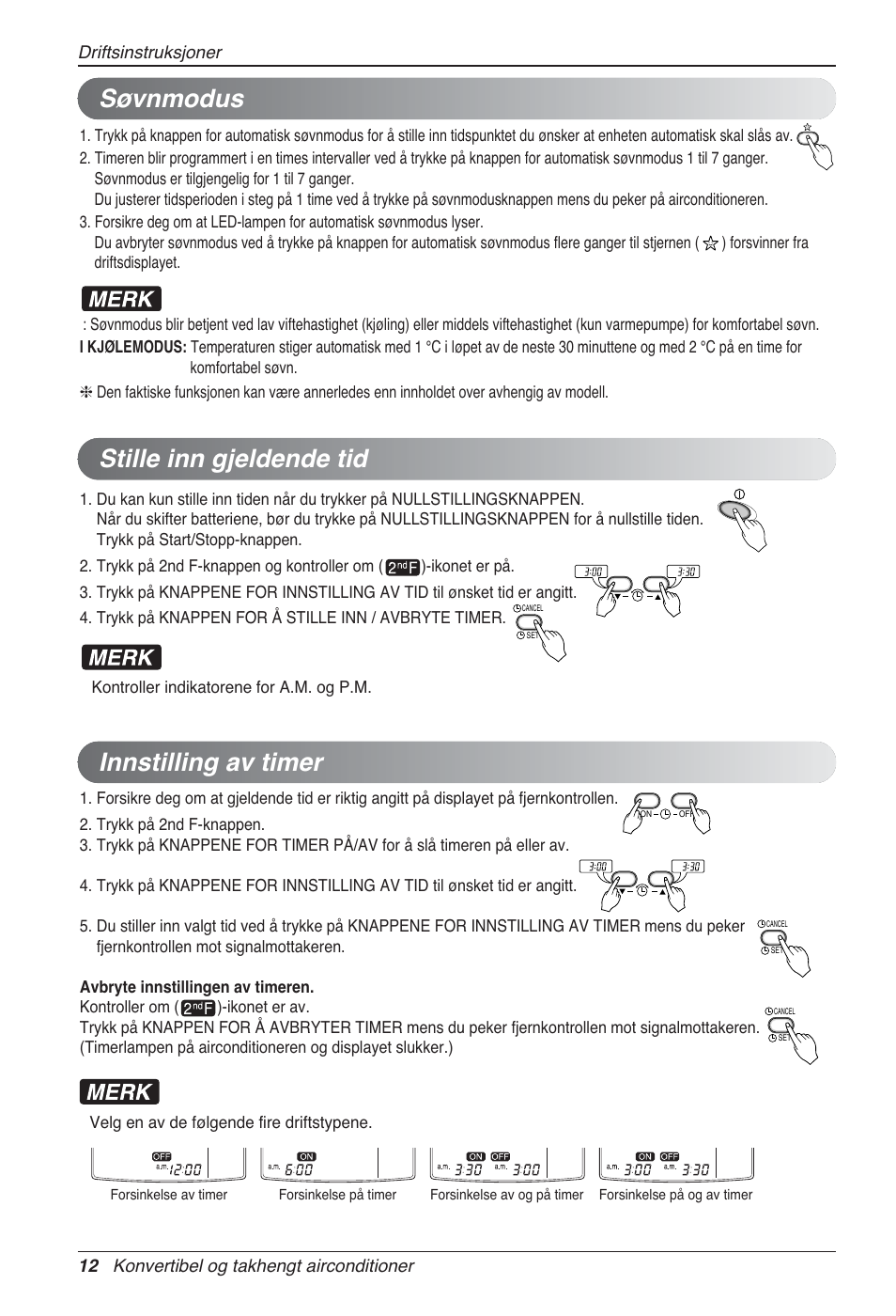 Stille inn gjeldende tid innstilling av timer, Søvnmodus | LG UV18 NBC User Manual | Page 268 / 305