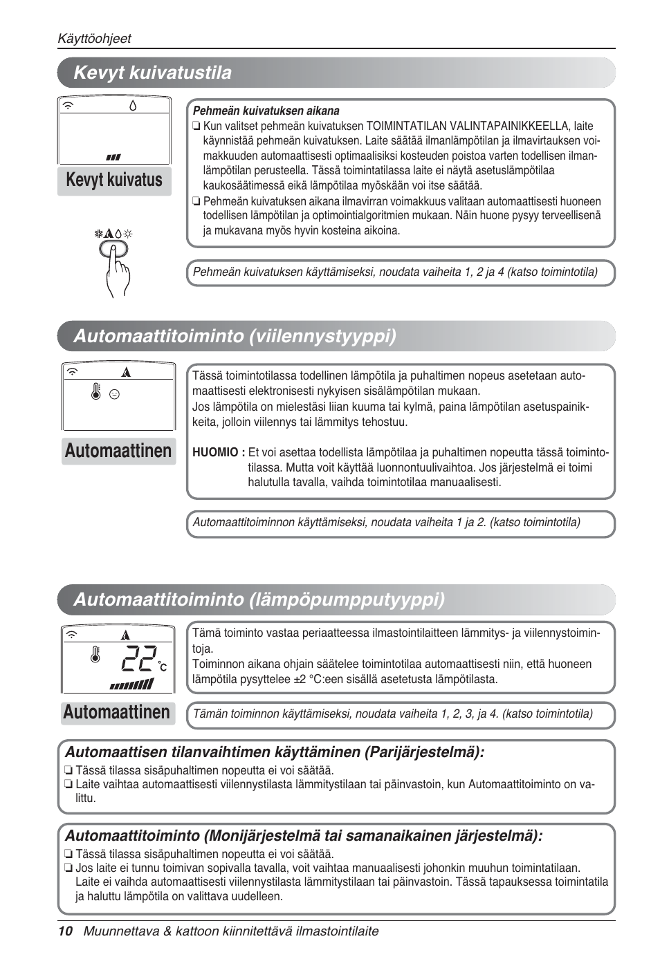 Kevyt kuivatus automaattinen automaattinen | LG UV18 NBC User Manual | Page 282 / 305