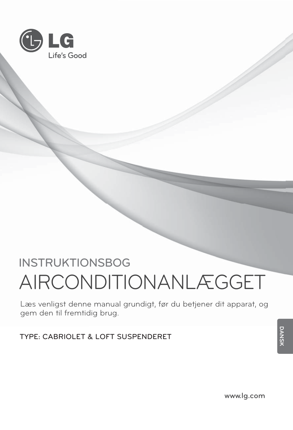 Airconditionanlægget, Instruktionsbog | LG UV18 NBC User Manual | Page 289 / 305