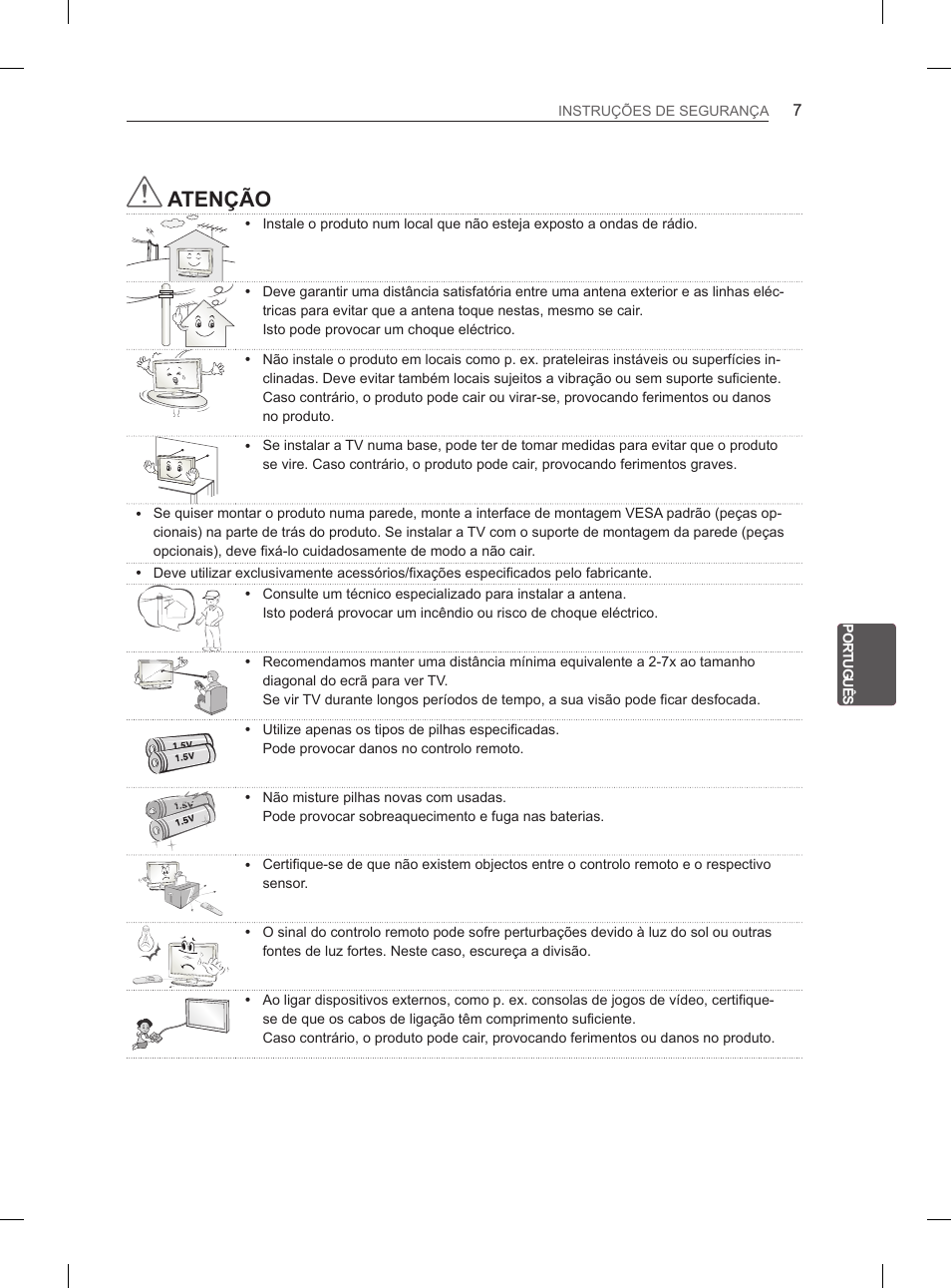 Atenção | LG 42CS460S User Manual | Page 131 / 212