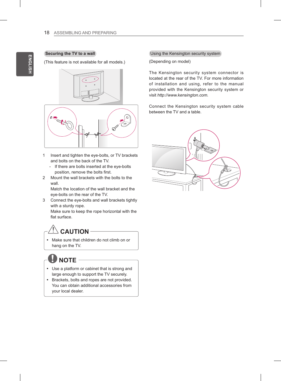 Caution | LG 42CS460S User Manual | Page 26 / 212
