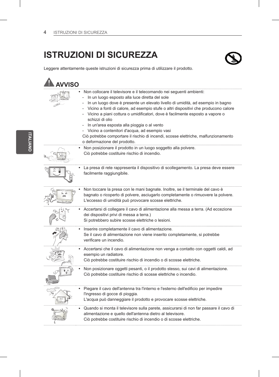 Istruzioni di sicurezza, Avviso | LG 42CS460S User Manual | Page 78 / 212