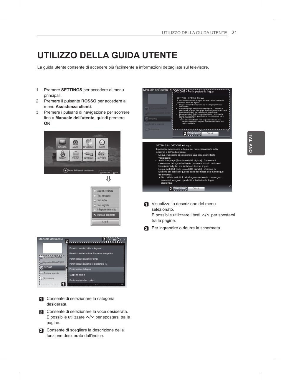Utilizzo della guida utente, It a it aliano utilizzo della guida utente | LG 42CS460S User Manual | Page 95 / 212