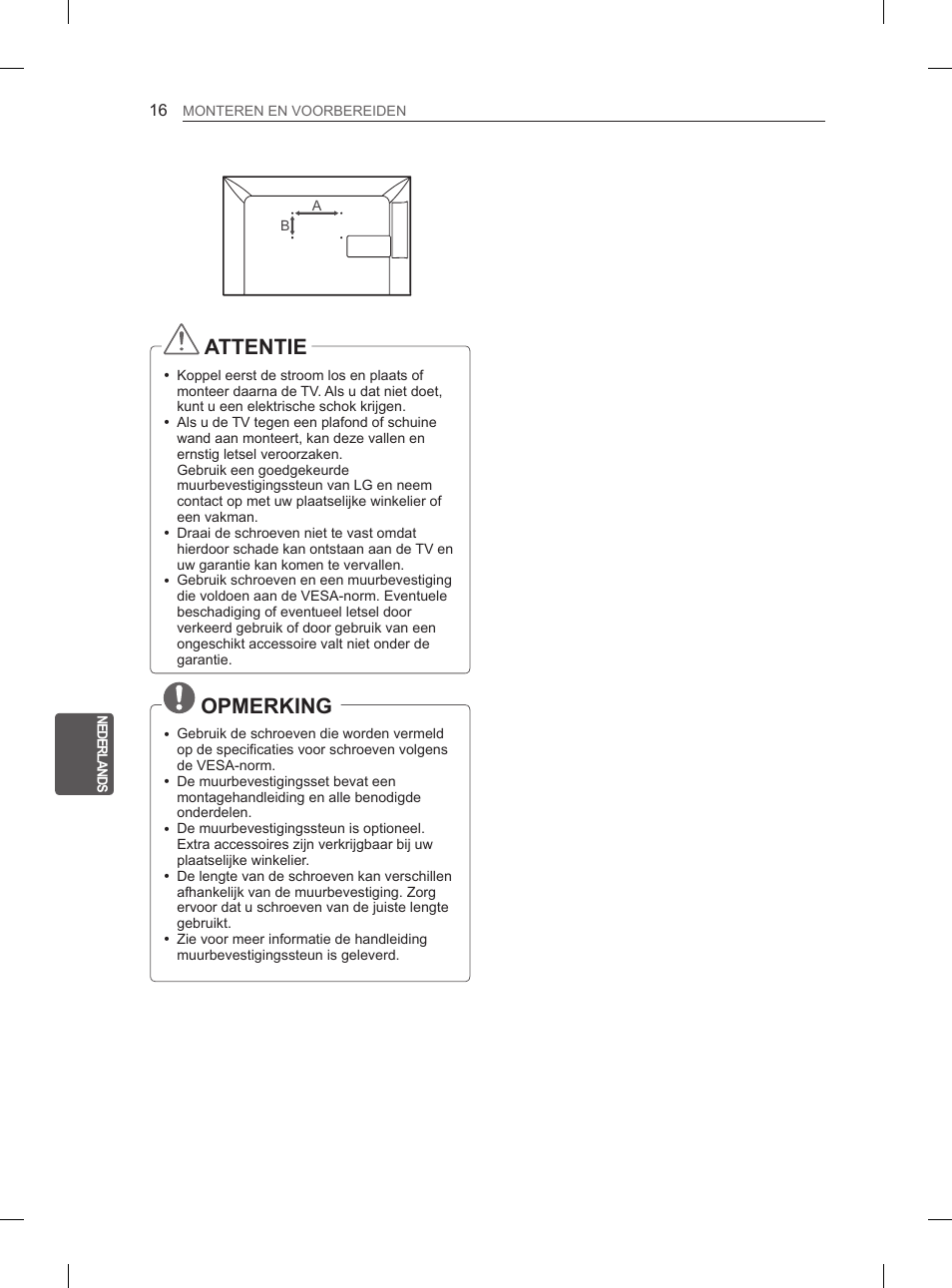 Attentie, Opmerking | LG 26LN457B User Manual | Page 147 / 223
