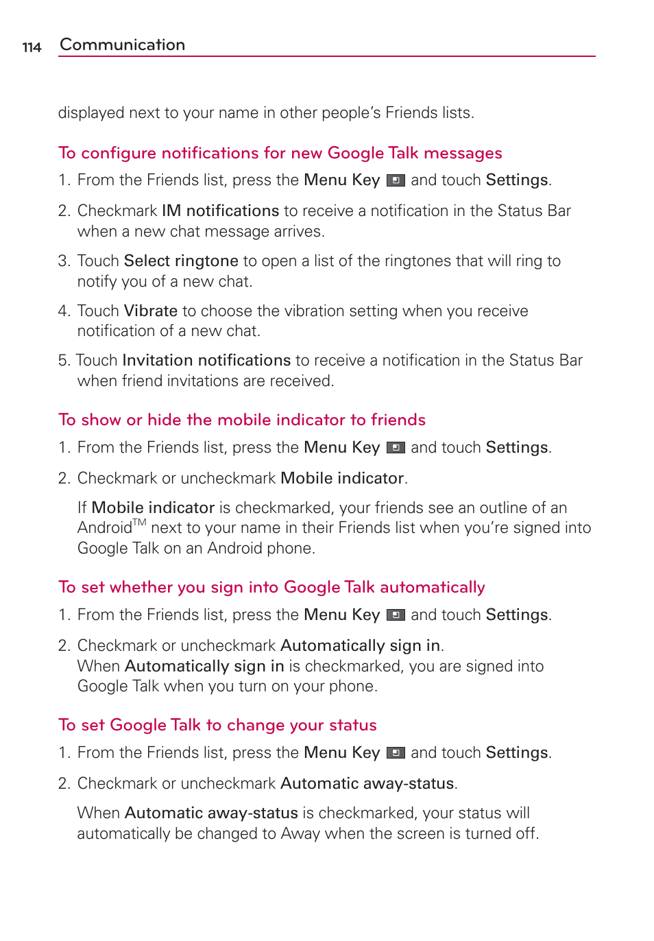 LG VS700 User Manual | Page 116 / 448