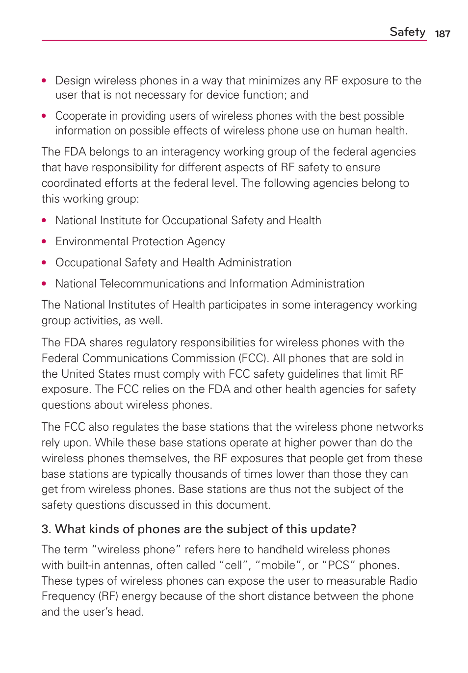 Safety | LG VS700 User Manual | Page 189 / 448