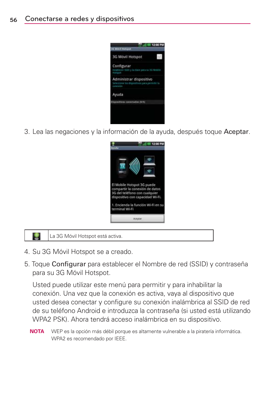 Conectarse a redes y dispositivos | LG VS700 User Manual | Page 273 / 448