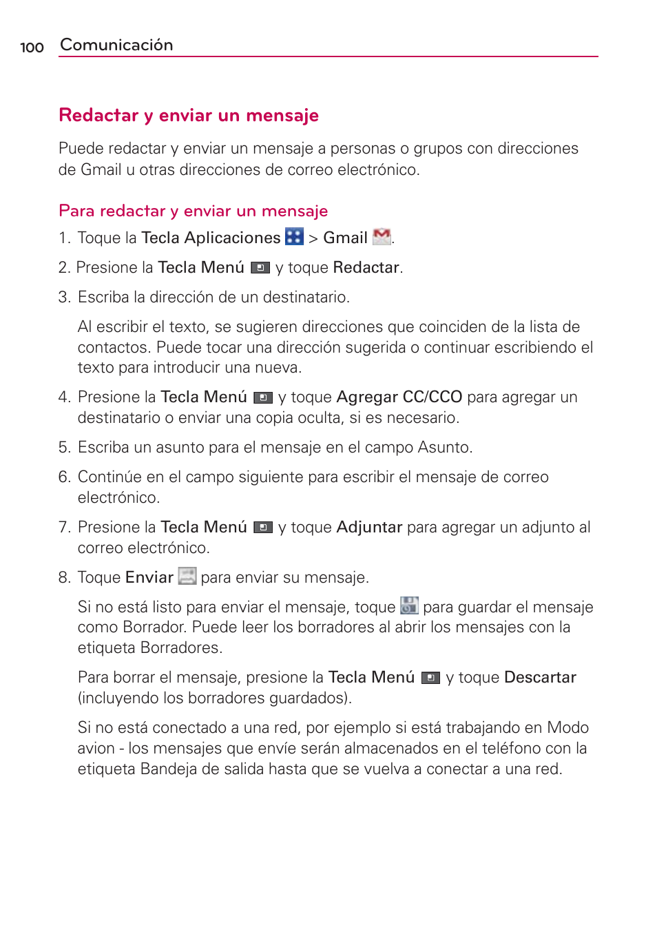 Redactar y enviar un mensaje | LG VS700 User Manual | Page 317 / 448